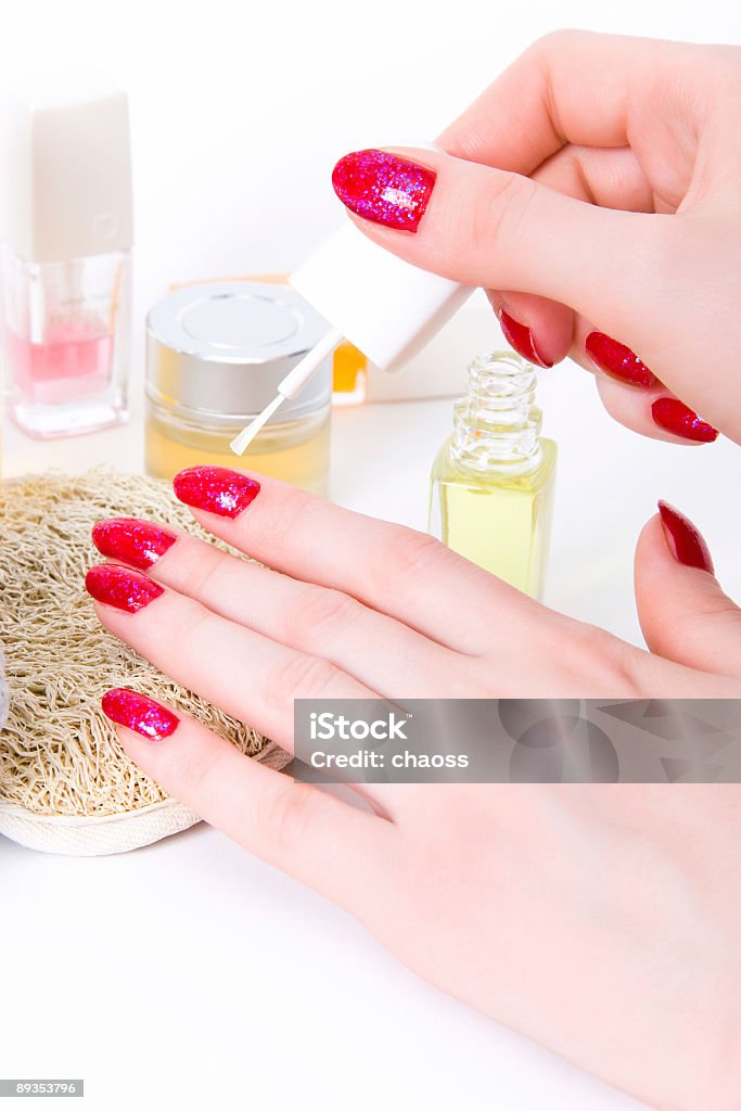 Woman hand with nail varnish  20-29 Years Stock Photo