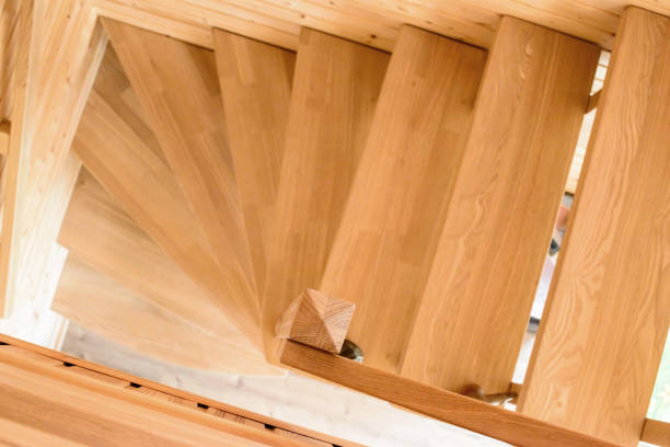 istock Wooden staircase in new house 893538722