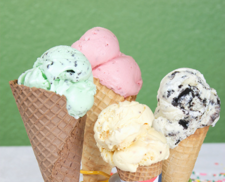 Different flavors of ice cream. Have a fun!