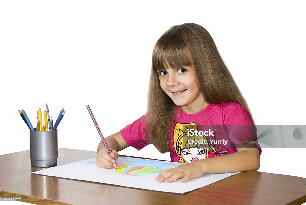 The drawing girl  Baby - Human Age Stock Photo