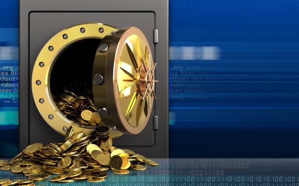 istock 3d golden coins over cyber 893544504