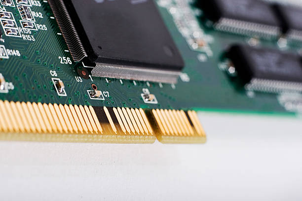 microchip and PCI slot up close  tehnical stock pictures, royalty-free photos & images