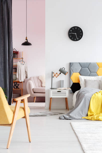 istock Yellow bedroom with dressing room 893547314