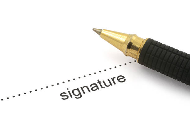 Concept of signing loan agreement with pen