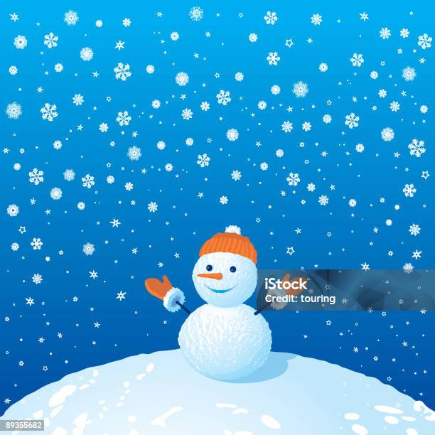 Snowman Stock Illustration - Download Image Now - Backgrounds, Cap - Hat, Celebration