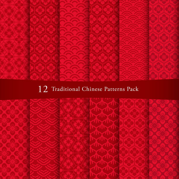 Chinese pattern set Chinese pattern set. Decorative background, come with layers. china symbol stock illustrations