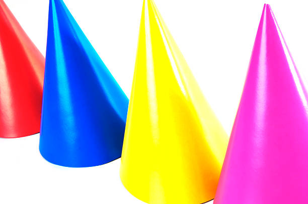 istock Row of colorful party hats 89355938