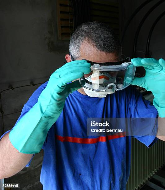 Removing The Safety Glasses Stock Photo - Download Image Now - Asbestos, Removing, Danger