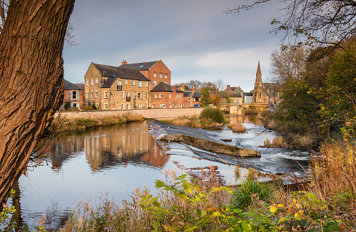 The River Wansbeck passes through the centre of the market town of Morpeth