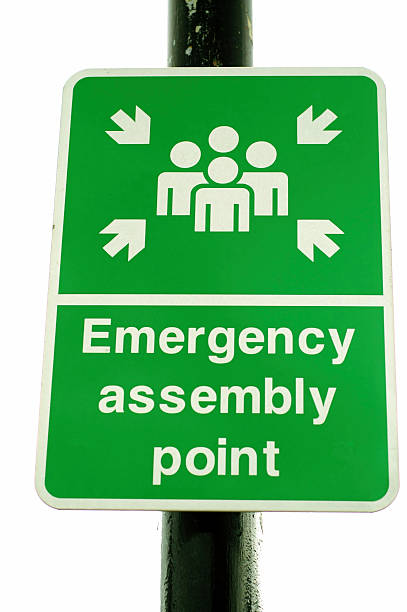 긴급 조립작업 침봉 버처 팻말 - meeting emergency sign acute angle production line 뉴스 사진 이미지
