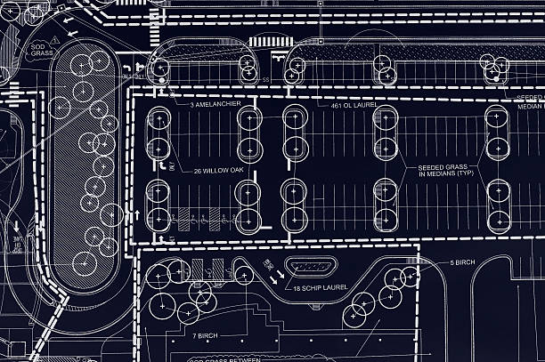 istock Blueprint Of A Parking Lot 89357495