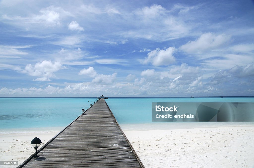 Strand und Pier - Lizenzfrei Blau Stock-Foto