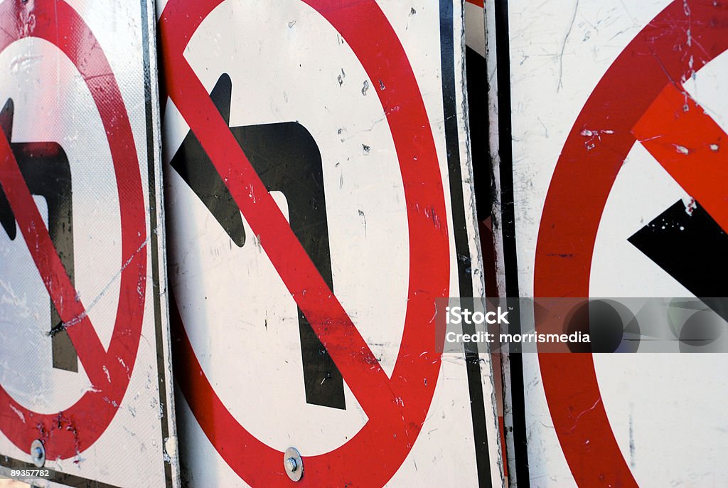 Wrong Turn-Three Signs - Royalty-free Beslissingen Stockfoto