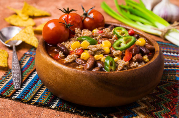 traditionnelle mexicaine chili concarne - acute pain photos et images de collection