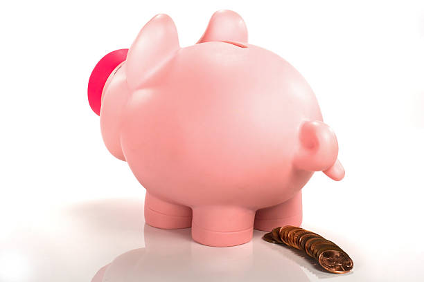 istock Piggy bank rear view 89358336