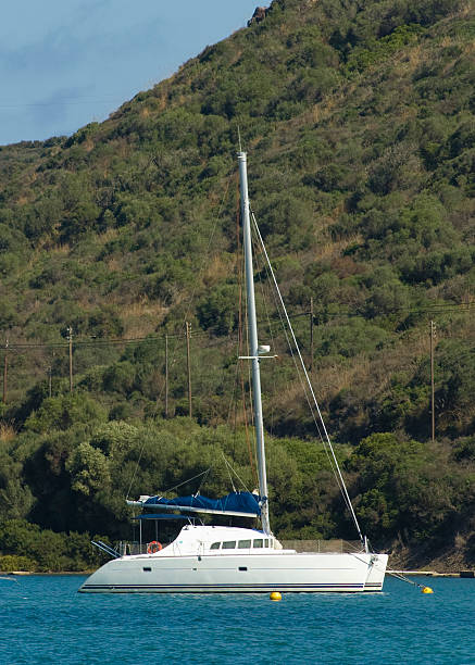 sail away - yacht anchor minorca luxury stock-fotos und bilder