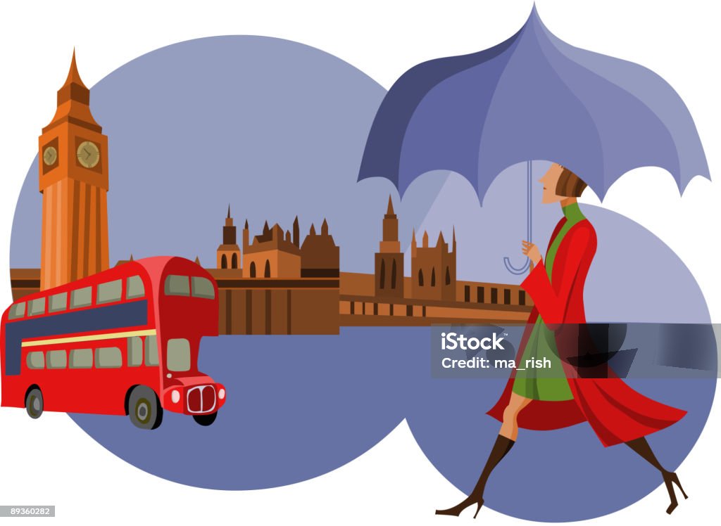 Mulher em Londres - Royalty-free Cidade Ilustração de stock