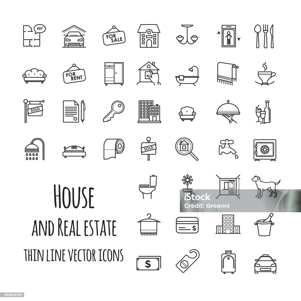 House and real estate vector icons set House and real estate vector icons set for your design Icon Symbol stock vector