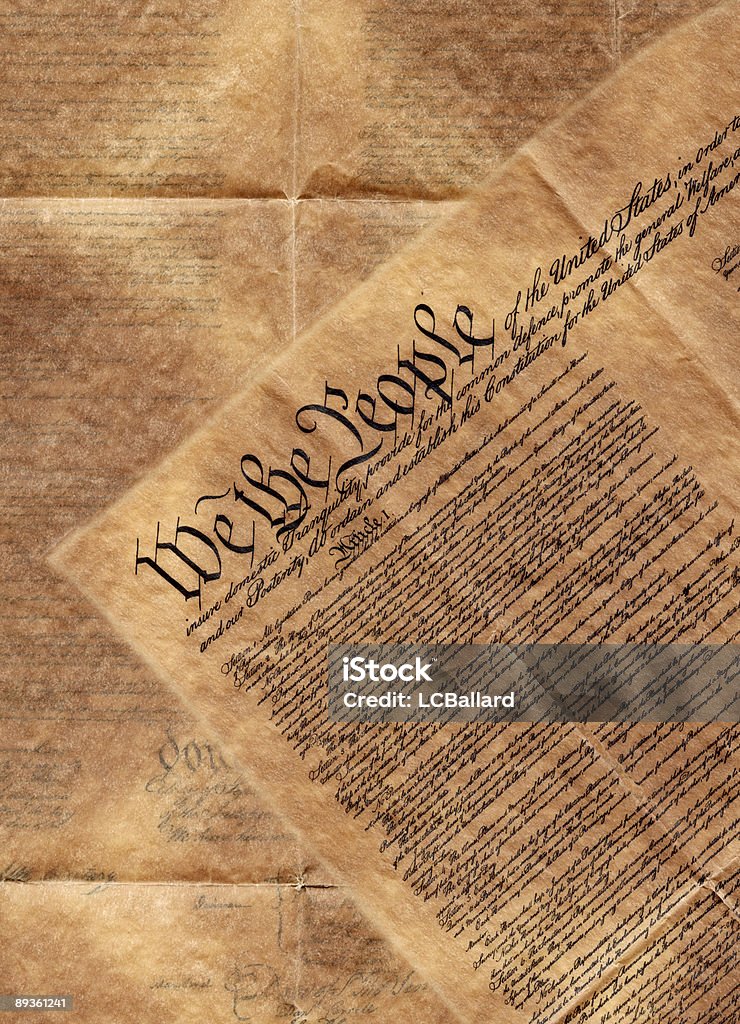 Scansione ad alta risoluzione della Costituzione degli Stati Uniti - Foto stock royalty-free di 4 Luglio