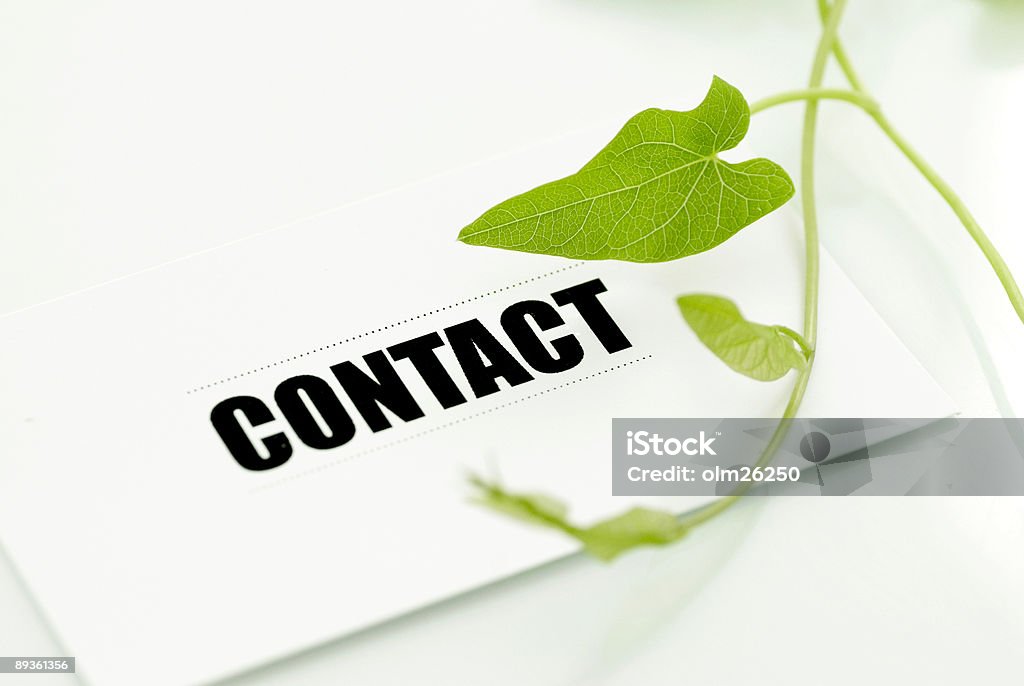 Wenden Sie sich für den Umweltschutz-website - Lizenzfrei Contact Us - englischer Satz Stock-Foto