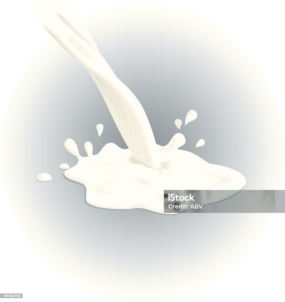 Lait versé, verre, chute. illustration vectorielle. - clipart vectoriel de Lait libre de droits