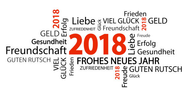 word cloud with new year 2018 greetings word cloud with new year 2018 greetings and white background zukunft stock illustrations