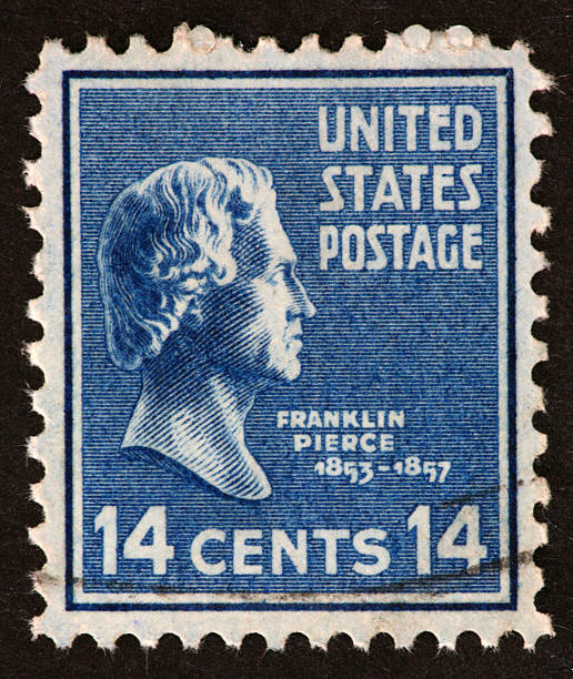 franklin pierce carimbo - president postage stamp profile usa imagens e fotografias de stock