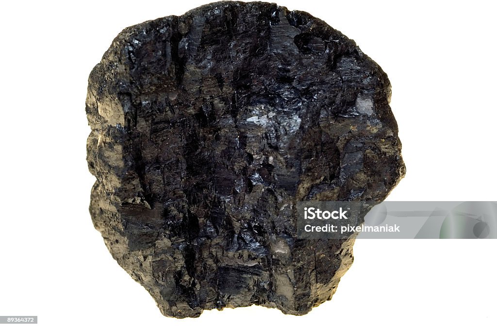 Close-up of coal Close-up of piece coal isolated Black Color Stock Photo