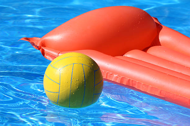 istock Red mattress and ball 89365090