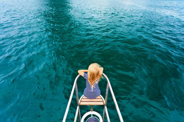 Photo of Happy child traveling on sailing yacht