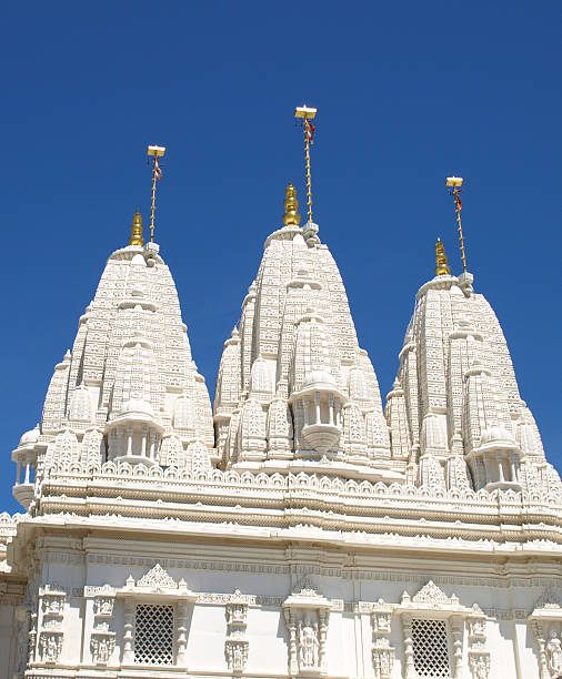 istock Indian Marble Temple with Cupola and Stone Carving. 89365273
