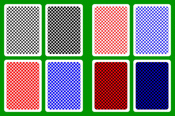 ilustrações de stock, clip art, desenhos animados e ícones de playing card back - cards rear view vector pattern