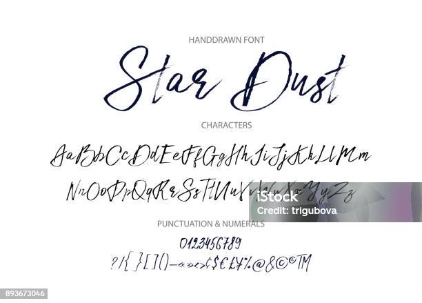 Star Dust Handdrawn Vector Font Stock Illustration - Download Image Now - Handwriting, Typescript, Alphabet