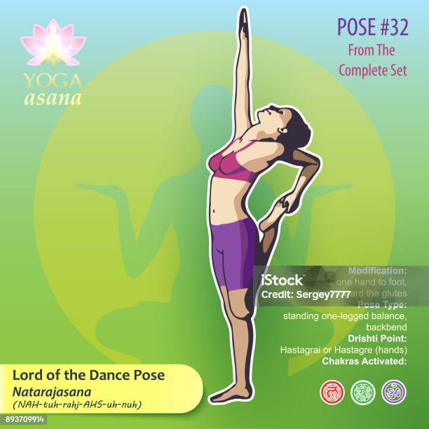 32 Yoga Lord Of The Dance Pose Stock Illustration - Download Image Now - 80-89 Years, Alertness, Biomedical Illustration