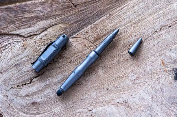 istock Metal ballpoint pen for self-defense. A tool for self-defense. 893715250