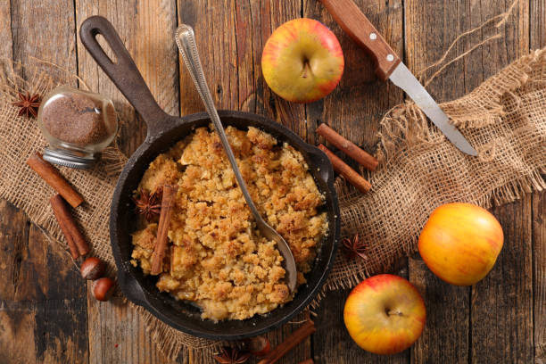 istock homemade apple crumble 893715650