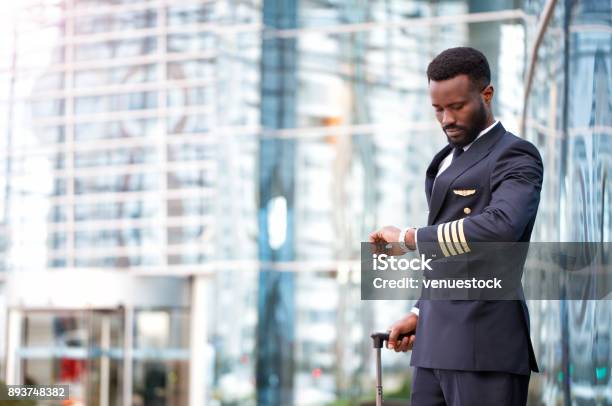 Pilot Waiting The Flight Stock Photo - Download Image Now - Pilot, Piloting, Airport