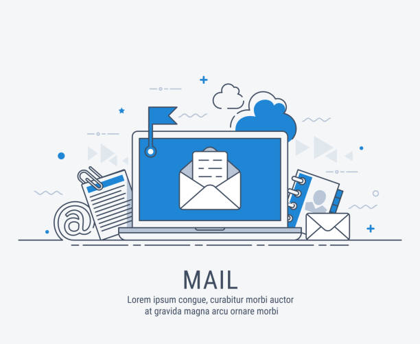 ilustraciones, imágenes clip art, dibujos animados e iconos de stock de ilustración de arte de línea de correo - spam e mail marketing internet