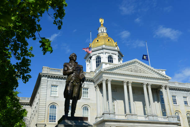 casa del estado de new hampshire, nh, usa - resurgimiento neoclásico fotografías e imágenes de stock