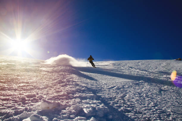 istock Skier on piste running downhill 893766336
