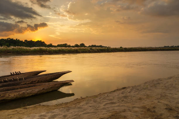istock Sunset over the Rapti river in Sauracha. 893774026