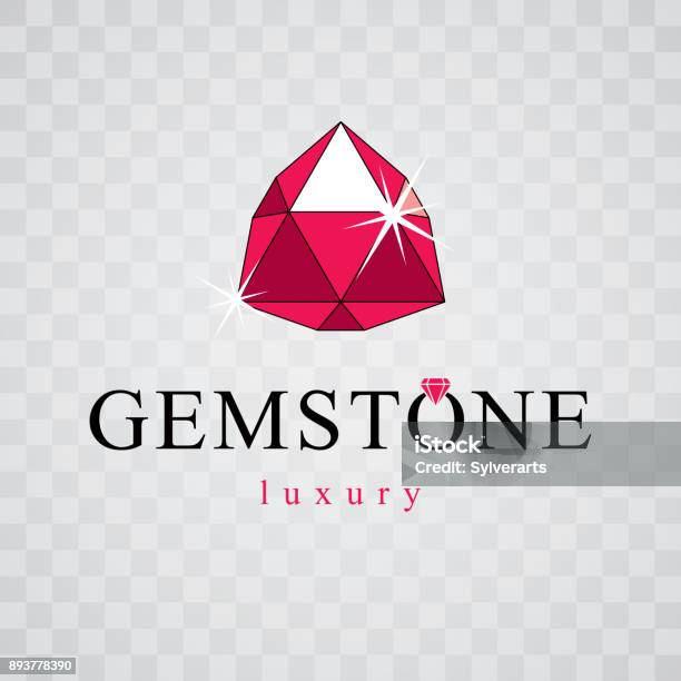 Ruby Sign Red Vector Glossy Red Ruby Brilliant Jewelry Sign Emblem Illustration Stock ...