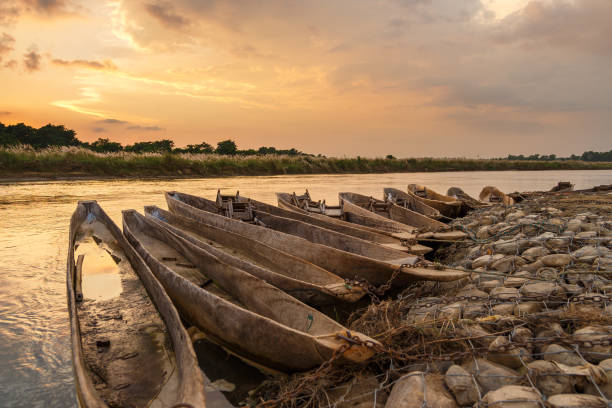 istock Sunset over the Rapti river in Sauracha. 893781854