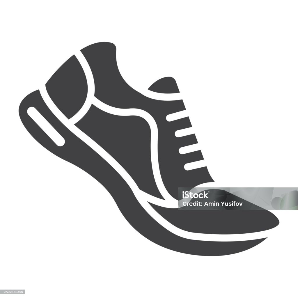 Running shoes glyph icon, fitness and sport, gym sign vector graphics, a solid pattern on a white background, eps 10. Icon Symbol stock vector