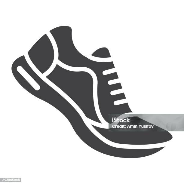 Running Shoes Glyph Icon Fitness And Sport Gym Sign Vector Graphics A Solid Pattern On A White Background Eps 10 Stock Illustration - Download Image Now