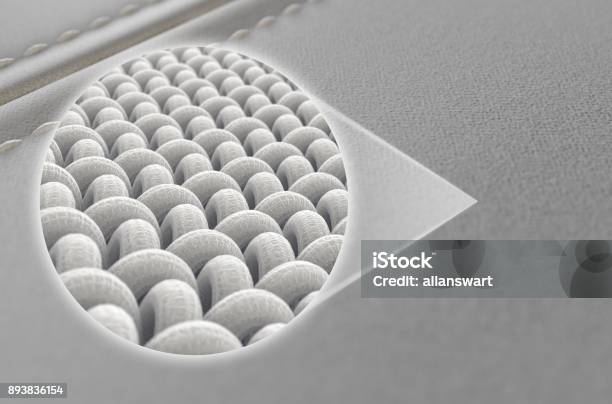 Canvas Material And Leather Label Stock Photo - Download Image Now - Textile, Magnification, Zoom Effect