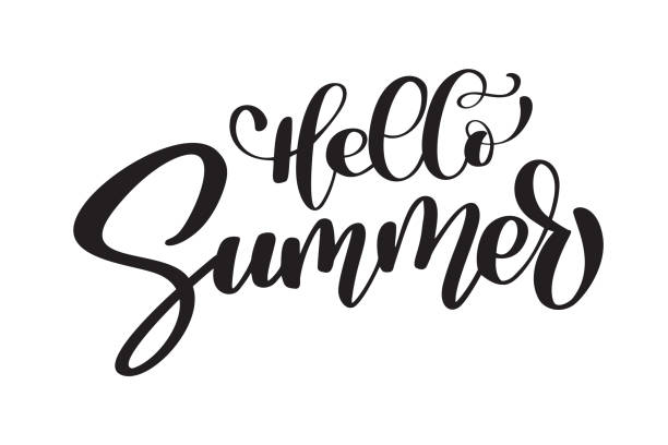 istock Hello Summer Hand drawn lettering Handwritten calligraphy design, vector illustration, quote for design greeting cards, tattoo, holiday invitations, photo overlays, t-shirt print, flyer, poster design 893837354