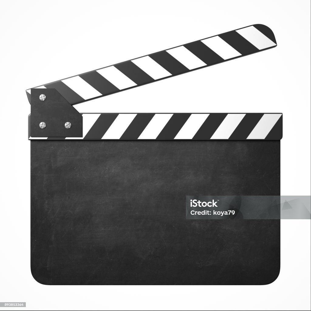 Blank movie clapper 3d isolated illustration Film Slate Stock Photo