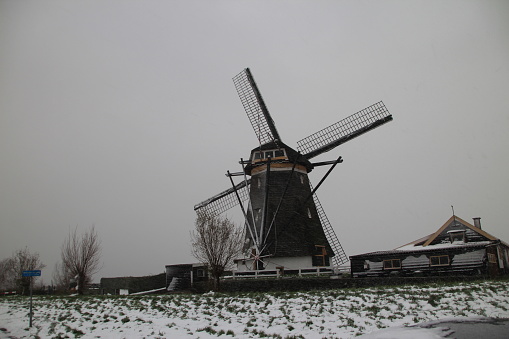 Old windmill on a grassland in Lahemaa National Park, Estonia.