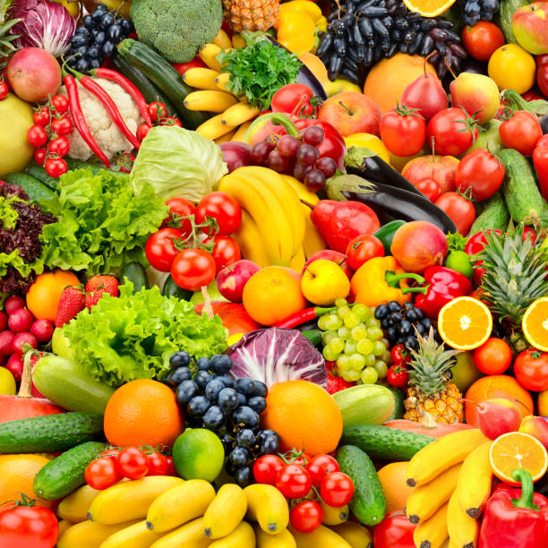 istock Assorted fresh ripe fruits and vegetables. 894021090